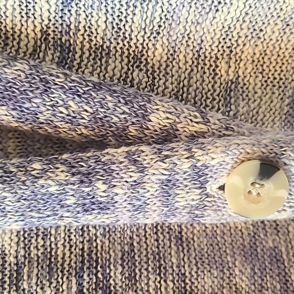 ARIZONA JEAN CO WOMEN'S JUNIORS PLUS SIZE PURPLE/WHITE BUTTON CARDIGAN SIZE XXL - Picture 7 of 16